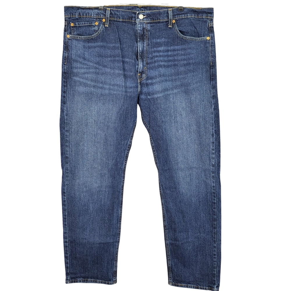 Levi's 505 Regular Fit Jeans W42 L32 Mens Medium Wash Denim Blue